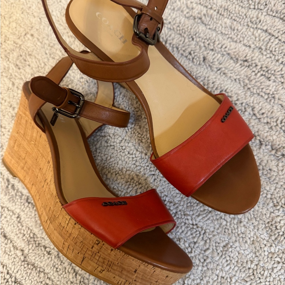 Coach Women's Burnt Orange and Brown Sandals - Picture 4 of 7